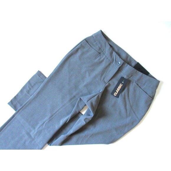 NWT Lane Bryant Classic Trouser in Gray Right Fit Red Triangle Pants 14 x 31 ½ - Picture 3 of 7